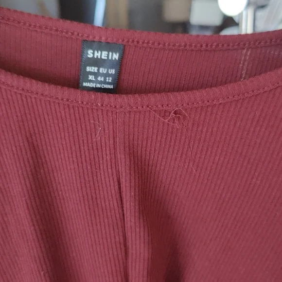 Maternity Raspberry Long Sleeve Dress - Picture 2 of 8